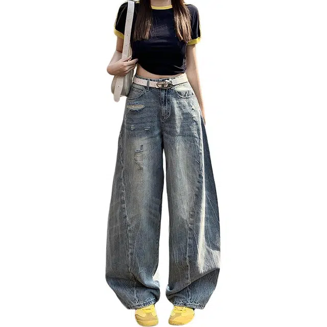 玫丝朵 时尚简约优雅百搭牛仔裤 女款