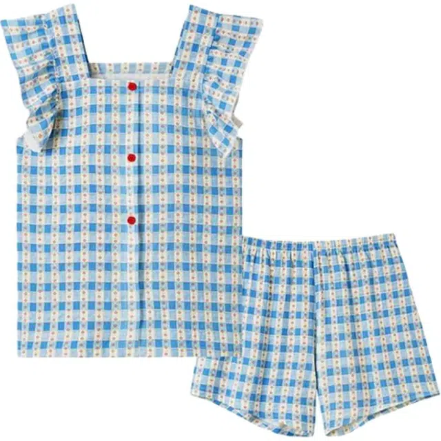顶瓜瓜 夏季女透气舒适简约休闲亲肤家居服睡衣套装 女款