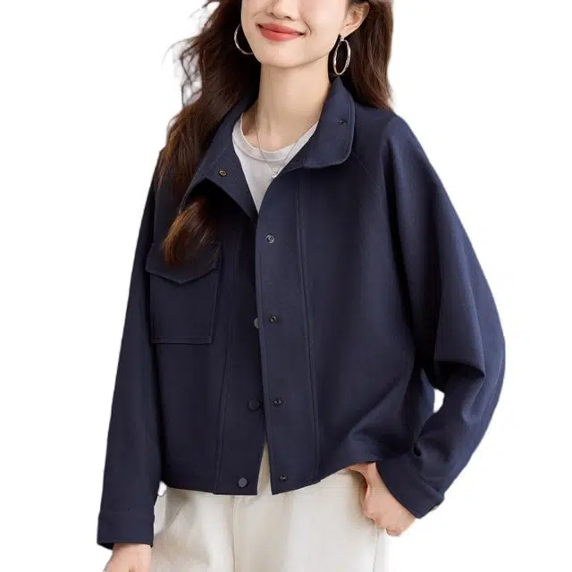 曲韩 立领短款休闲夹克外套 女款