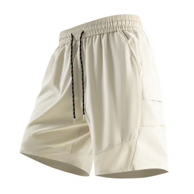 稻草人 男生美式工装夏季薄款透气运动五分裤冰感褶皱休闲短裤  男女同款