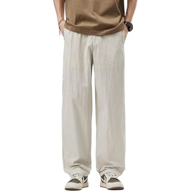 童先森 美式速干薄款宽松直筒阔腿百搭休闲裤 男款