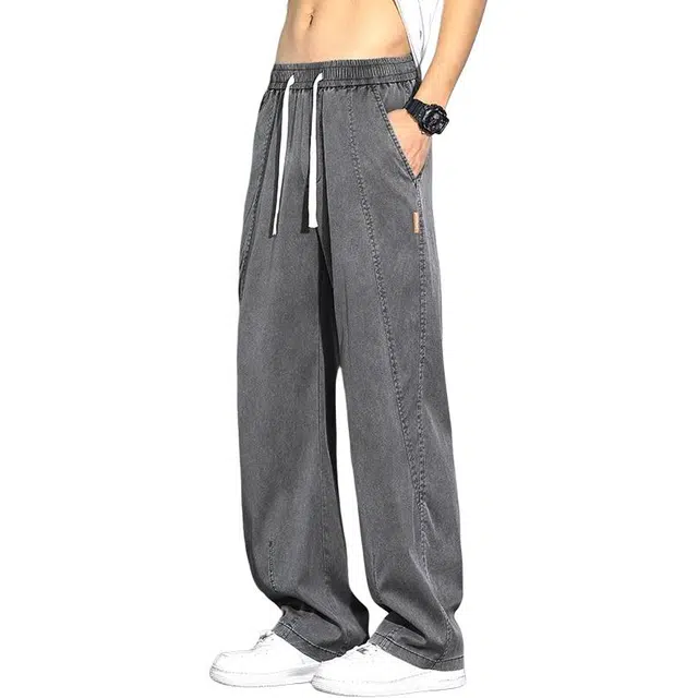 童先森 牛仔潮牌宽松运动休闲裤 男款