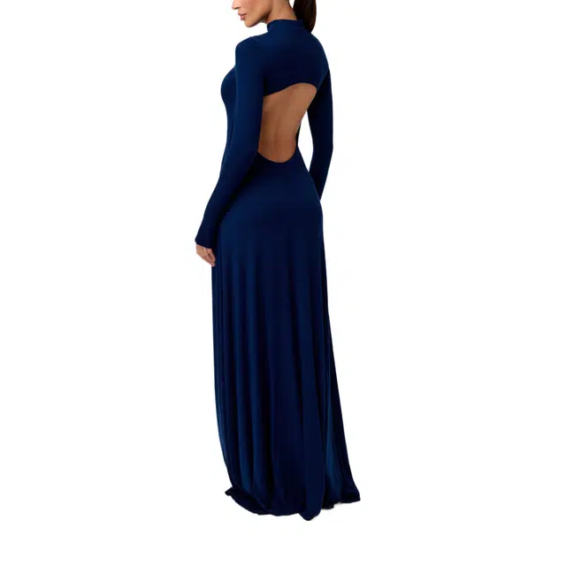 NAKED WARDROBE Smooth Open Back Maxi Dress