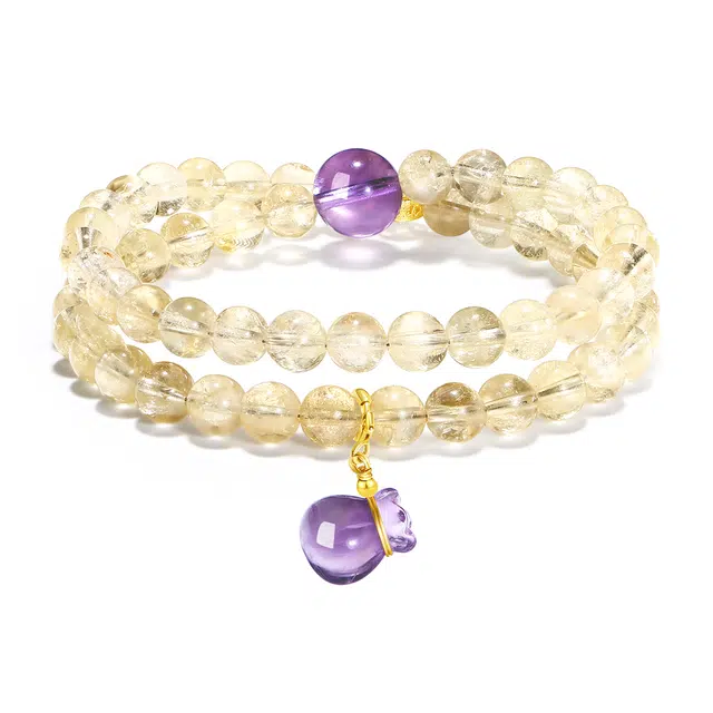 【普陀山官方已过香】 普陀山文创 聚财纳福 小众设计 福星高照 多财多亿 财源滚滚#好运 黄水晶 手串 男女同款情侣款