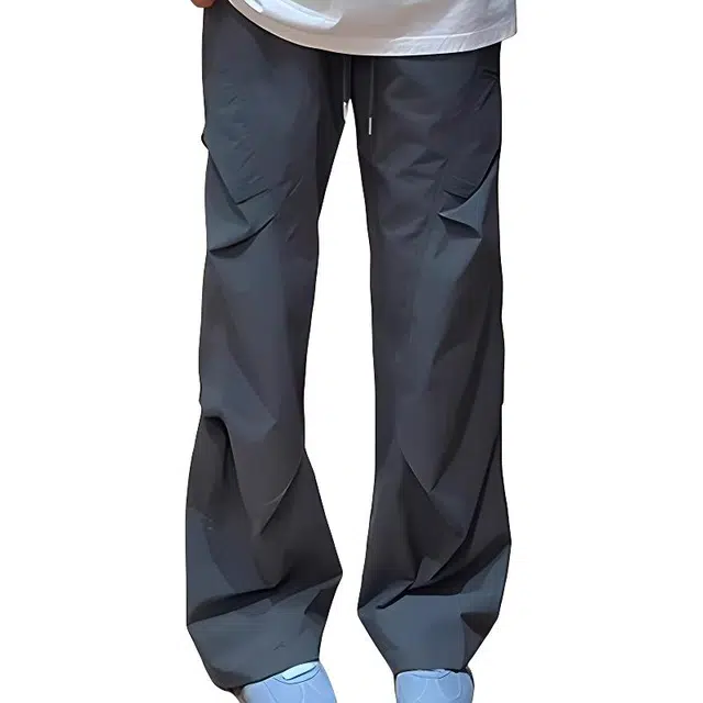 单爵 速干工装裤薄款美式伞兵微喇裤子直筒褶皱休闲裤 男女同款