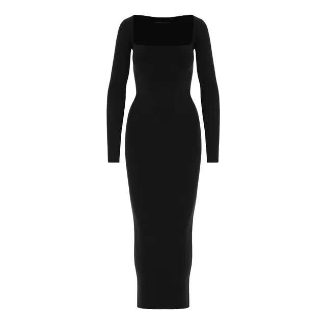 NAKED WARDROBE NW Square Neck Sculpt Maxi Dress