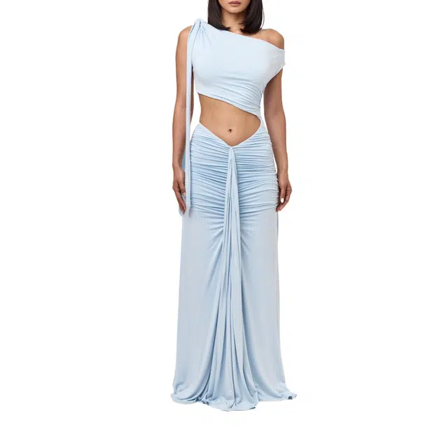NAKED WARDROBE Off-Shoulder Asymmetric Dress Smooth
