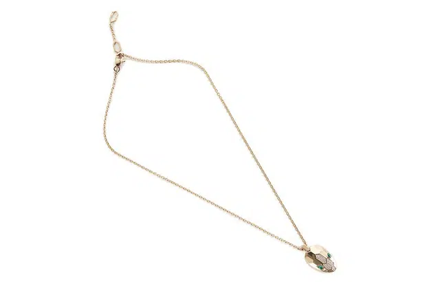 BVLGARI Serpenti Malachite Necklace Rose Gold