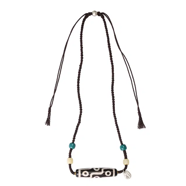 布达拉宫 九眼天珠牛骨吊坠六字真言转运珠琉璃挂绳颈链#好运 玛瑙 项链 男女同款情侣款