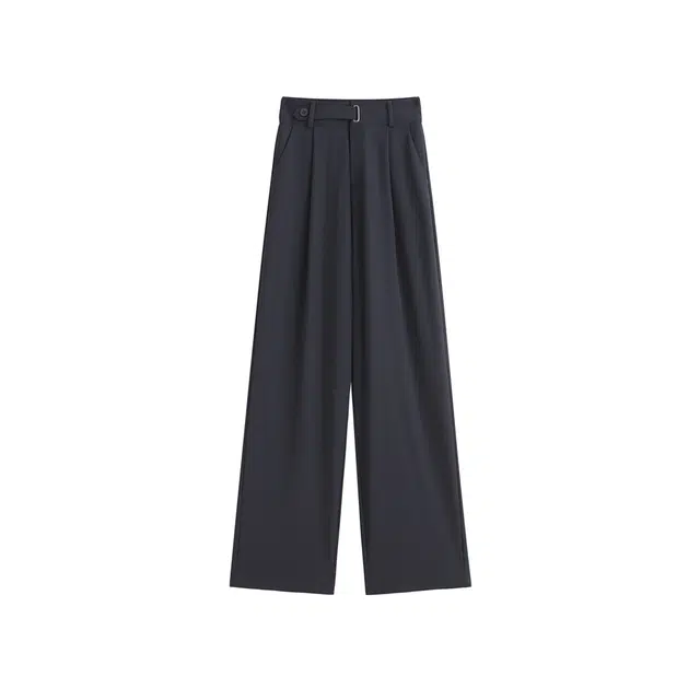 思蓓儿 高腰窄版西装阔腿裤小个子拖地直筒裤休闲裤 女款