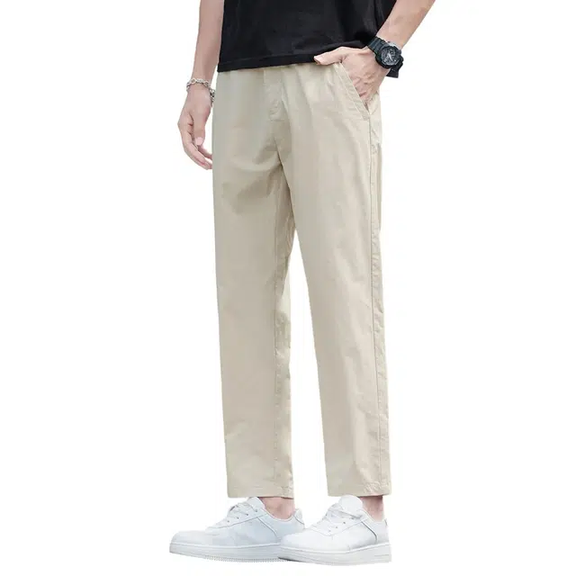 顶峰保罗 冰丝薄款凉感亲肤透气直筒高级感九分西裤修身宽松韩版运动裤时尚百搭垂感速干休闲裤 男女同款