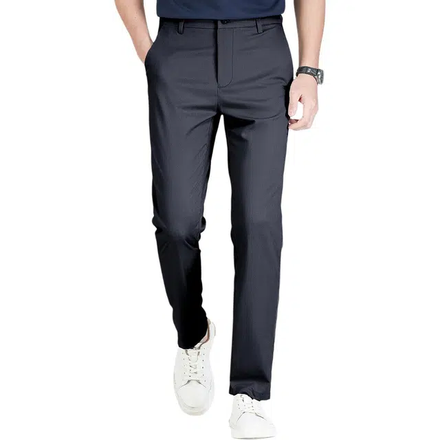 红豆 高档透气商务直筒裤弹力易打理通勤休闲裤 男款