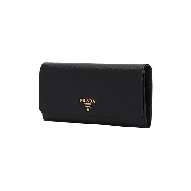 Prada Saffiano Flap Wallet Black