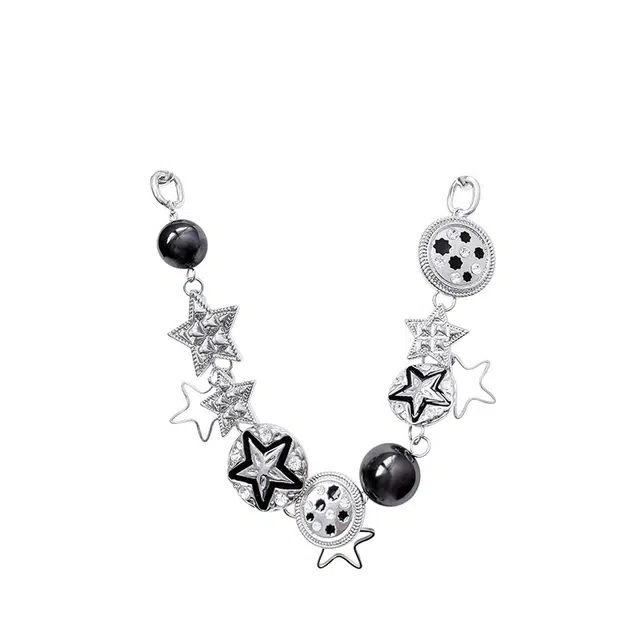 前方大荒野 美式朋克风五角星哥特潮流甜酷复古个性时尚嘻哈说唱穿搭冷淡风小众亚文化设计 合金 项链 女款