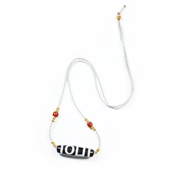 【招财进宝运气好】 玉临门 好运相伴 藏式黑白双天地天珠 时尚个性百搭锁骨链#好运 玛瑙 项链 男女同款情侣款