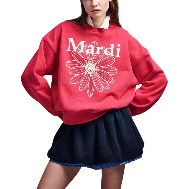 MARDI MERCREDI SWEATSHIRT FLOWERMARDI RED IVORY