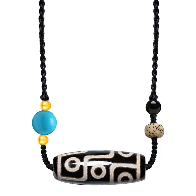 阿梵尼 西藏圣物吉祥平安招财藏传回流九眼天珠吊坠民族风护身吊坠佛珠 男生 女生 礼  玛瑙 玉石项链 男女同款情侣款