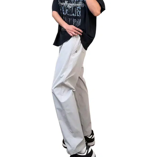 拓菲 山系户外百搭三角形设计速干裤百搭潮流凉感冰丝裤简约纯色直筒休闲裤 男女同款