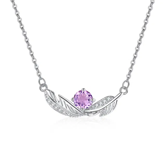 老凤祥 小翅膀甜美可爱日常百搭穿搭天然 紫水晶 项链 女款