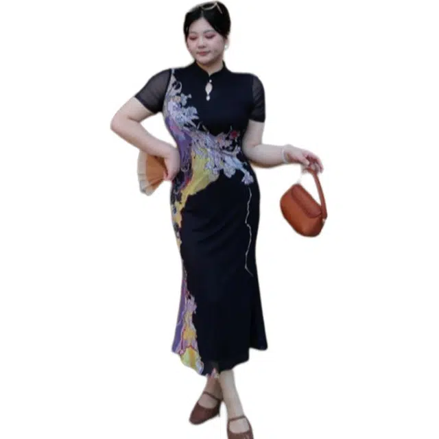 哒头下雨不愁 百搭气质清新休闲优雅短袖旗袍 女款