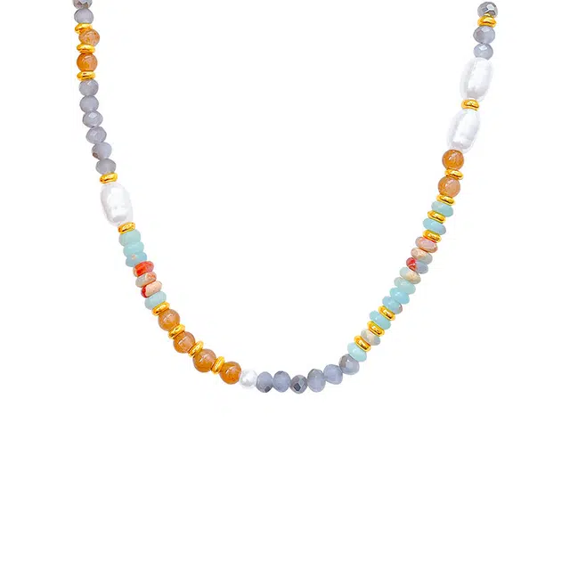 前方大荒野 彩色多巴胺仿石小众设计日常穿衣搭配休闲出行通勤穿搭时尚少女风小清新 树脂 项链 女款