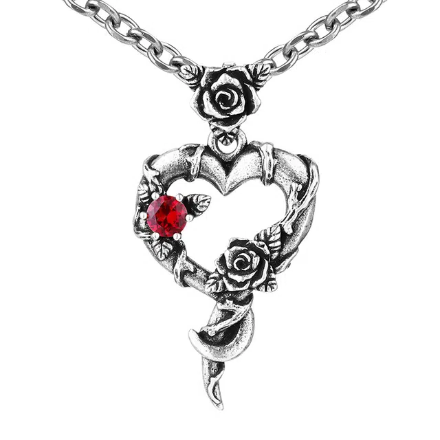 【可定制刻字】 白木黑冰 玫瑰之恋 小众潮流时尚新中式高级感 银合金 项链 女款 礼盒