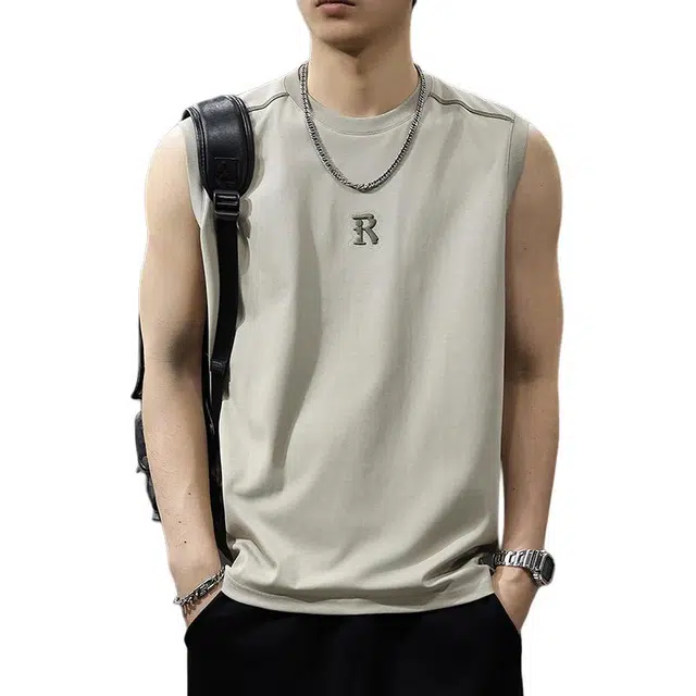 前进牛 美式休闲吸湿透气设计感拼接撞色坎肩美式休闲运动篮球汗衫无袖背心 男女同款