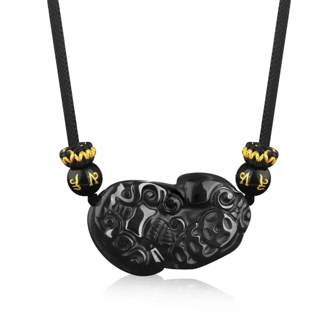 老凤祥 招财貔貅 新中式国潮吸金来财 财源滚滚平安顺遂 潮流百搭六字真言转运珠#好运 玉髓 玉石项链 男女同款情侣款