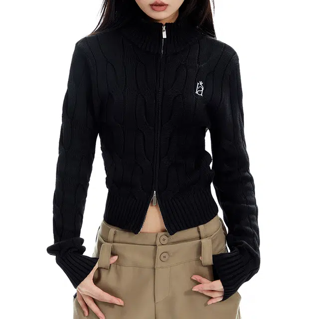 APEA Vintage Embroidered Knit Cardigan