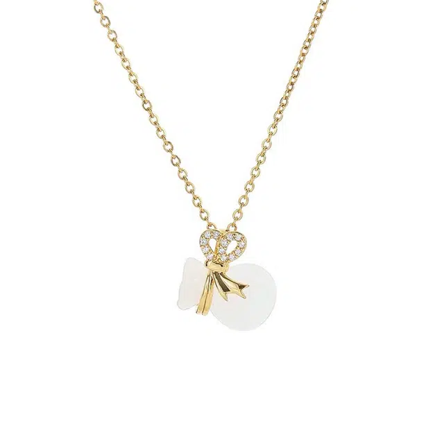 前方大荒野 玉葫芦福袋锁骨链福禄双全财源滚滚新中式国风潮流时尚小众设计轻奢高级感精致独特气质 菩提根 项链 女款