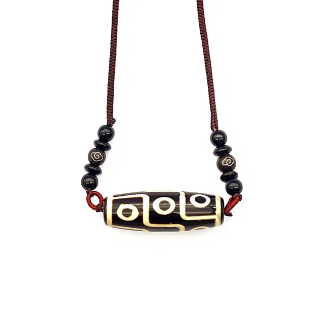 玉临门 新中式藏式吉祥九眼天珠转运 玛瑙 项链 男女同款情侣款