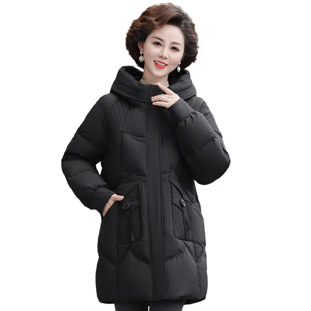 雅鹿 纯色简约舒适连帽宽松通勤时尚羽绒服 女款