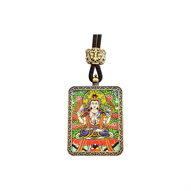 玉临门 八大守护神 国风藏式唐卡 复古小众名族风编绳配饰 合金 项链 男女同款情侣款