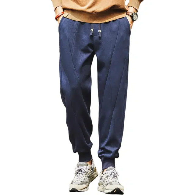 格蓝鹿 高端美式简约束脚宽松抽绳休闲裤 男款