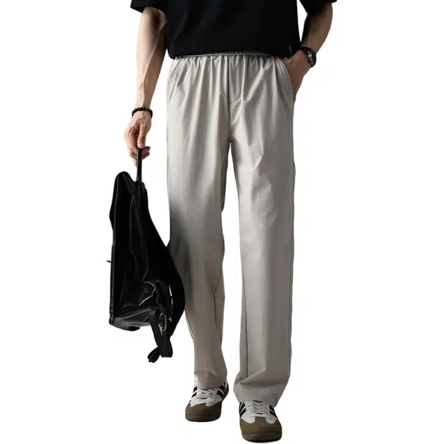 贵色 青少年户外垂感通勤薄款凉感透气速干纳米级透气网格百搭款长裤美式高端阔腿休闲裤 男女同款