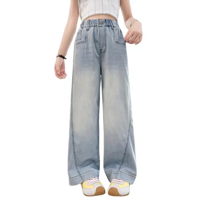 泰迪珍藏牛仔裤 亲肤舒适简约时尚 浅蓝色 儿童款