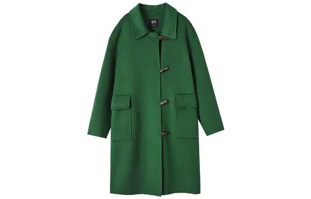 【dme】 纯色牛角扣简约长袖大衣 女款