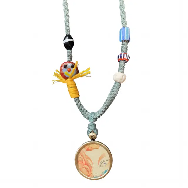 玉临门 新中式复古古韵狐仙唐卡热贡手绘 合金 项链 男女同款情侣款