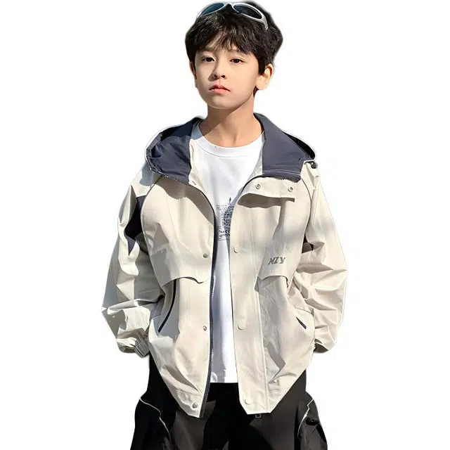 俞兆林上装 休闲舒适亲肤百搭 米色 儿童款