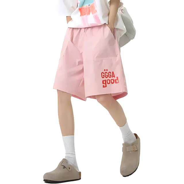 单爵 速干薄款百搭字母运动沙滩裤宽松五分裤子休闲短裤 男女同款