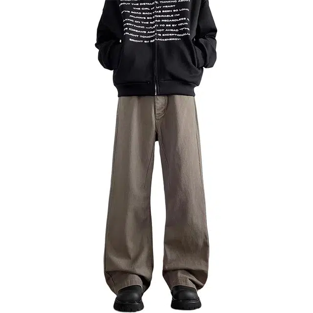 极限涡轮 美拉德松弛感老钱风复古宽松直筒美式时尚休闲百搭牛仔裤 男女同款