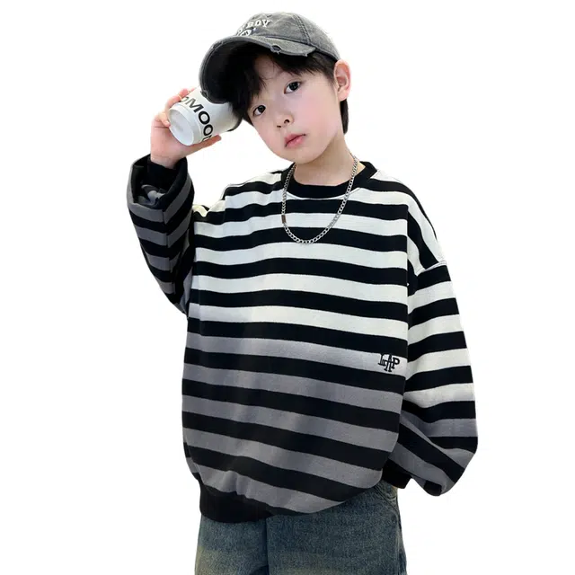 浪莎卫衣 时尚舒适亲肤百搭潮酷韩版 黑色 儿童款