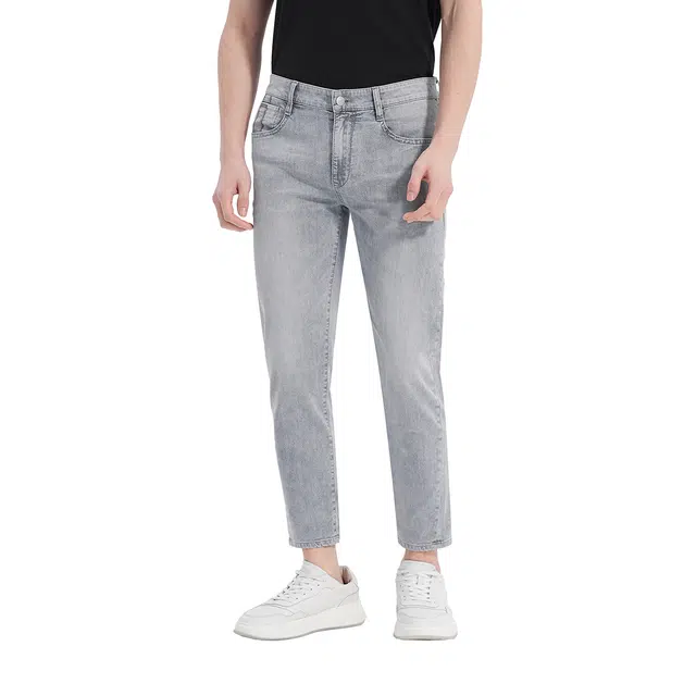 利郎 时尚都市水洗磨白低腰小脚修身夏季九分裤牛仔裤 男款