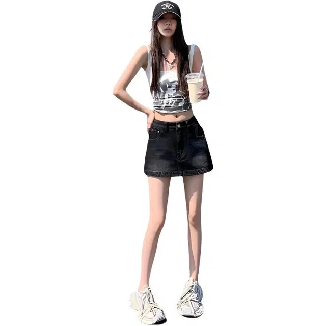 玫丝朵 时尚简约百搭牛仔短裙 女款