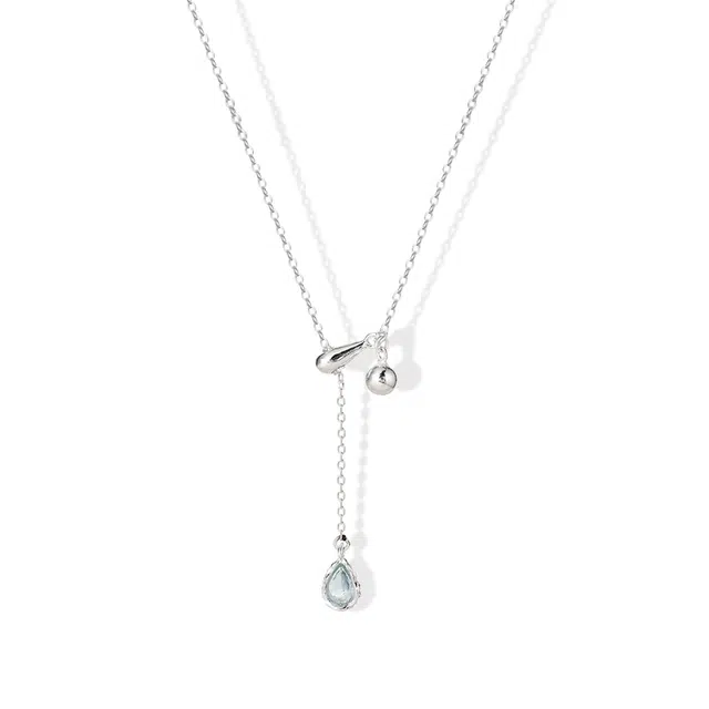 琢玉居 水滴流苏 新中式锁骨链 轻奢高级感 日常通勤百搭 琉璃 项链 女款