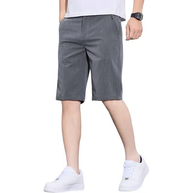 瑞梵帝斯 五分裤时尚简约痞帅柔软亲肤凉感水洗基础款纯色潮流日常百搭直筒通勤出行阔腿休闲短裤 男款