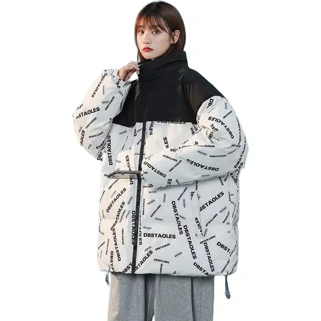 玉儿恋 港风加厚宽松立领保暖棉服 男女同款