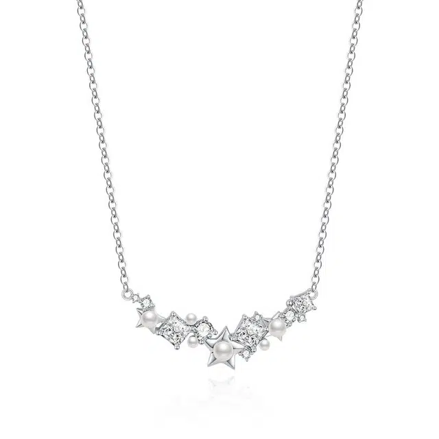 阡陌 星海锁骨链 轻奢梦幻甜蜜浪漫优雅清新璀璨 简约时尚设计气质高级感 女友生日节日纪念日礼盒 合金 项链 女款
