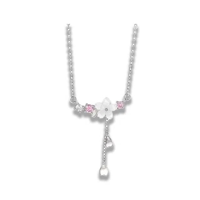 大唐国鼎 樱花时尚简约轻奢小众设计森系高级感优雅甜美精致气质温柔百搭 合金 项链 女款