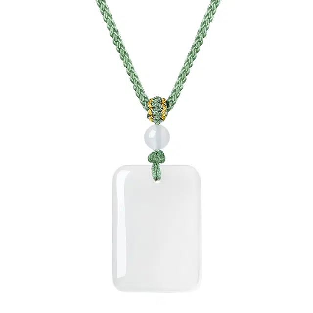 周大生 喜乐无事牌素玉平安无事牌吊坠小众新中式编织绳套链古风国潮清冷感纪念日生日好礼 玉髓 项链 男女同款情侣款